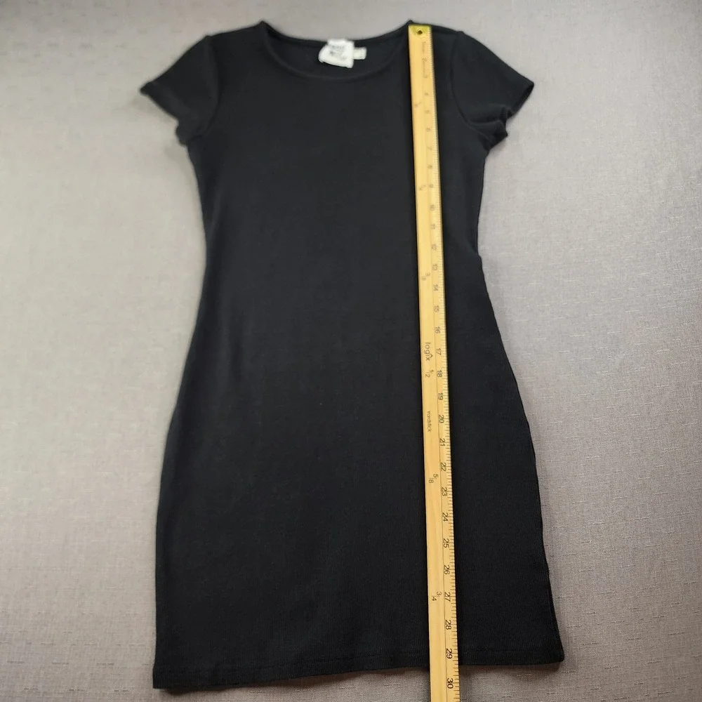 Princess Polly Ribbed Mini Dress Black Short Sleeve Skater Goth Grunge Basic S 4